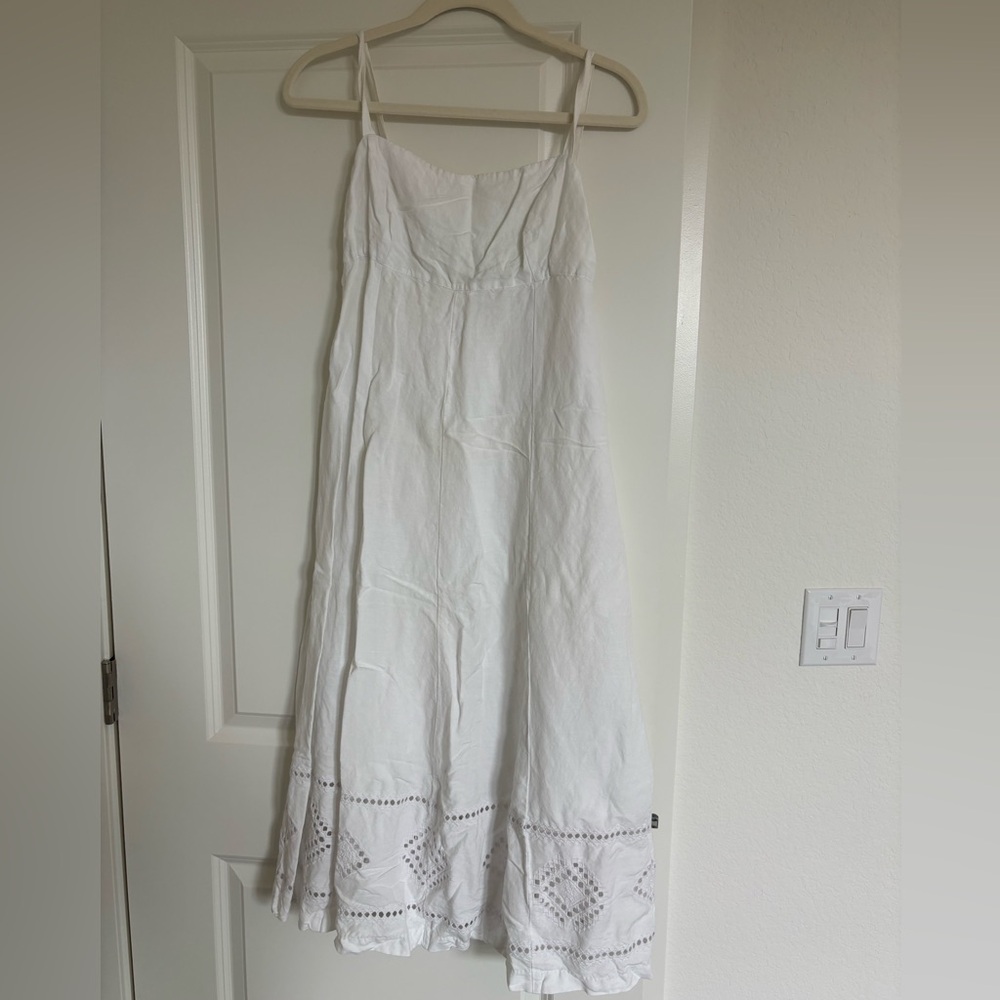 Madewell White Midi Dress with Embroidered Hem - Picture 3 of 7